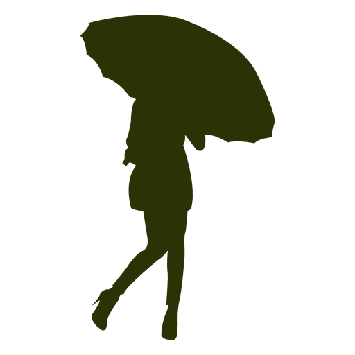M?dchen unter Regenschirm PNG-Design