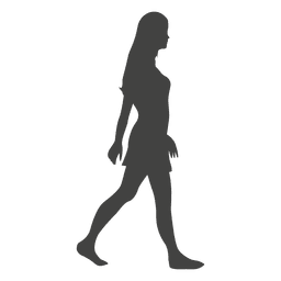 Girl walking barefoot silhouette Transparent PNG