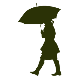 Chica caminando con paraguas 1 Diseño PNG