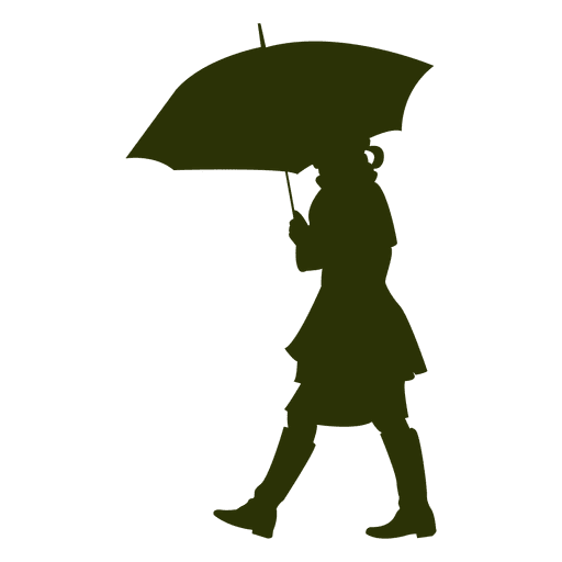 Chica caminando con paraguas 1