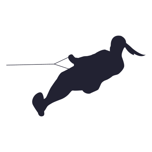 Girl water skiing silhouette