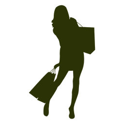 Girl with shopping bags silhouette PNG Design