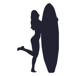 Girl with surfboard silhouette Transparent PNG