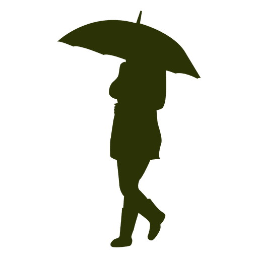 Mädchen mit Regenschirm Silhouette 3 PNG-Design