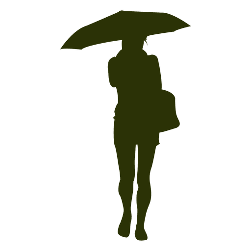 Menina com silhueta de guarda-chuva 4 Desenho PNG