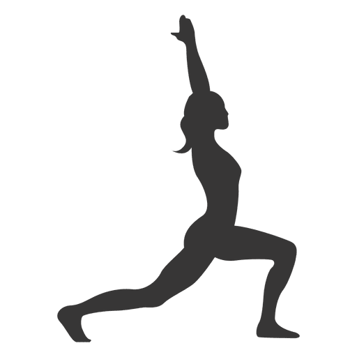 Girl yoga practice silhouette PNG Design
