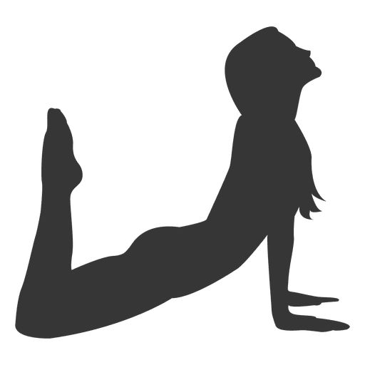 Girl yoga practice silhouette in gray - Transparent PNG & SVG vector file