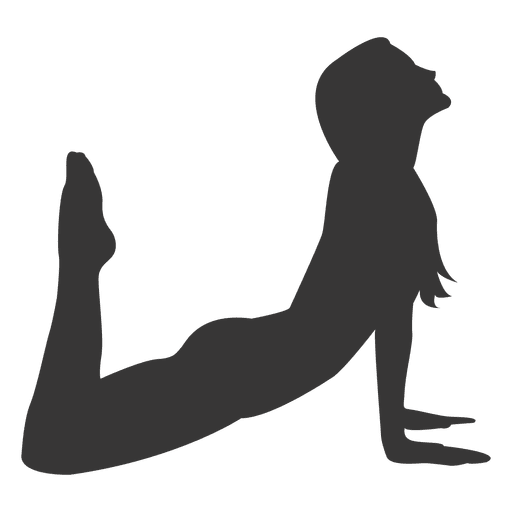 Mädchen Yoga üben Silhouette in grau PNG-Design