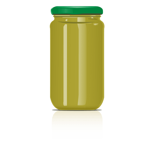 Glass jar green PNG Design