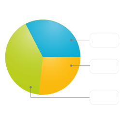 Piechart brilhante com caixas Desenho PNG