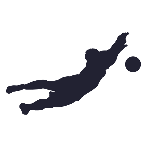Goalkeeper saving goal silhouette