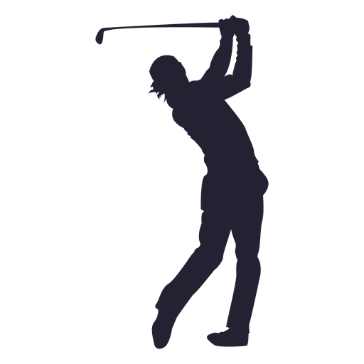 Golf player shooting silhouette - Transparent PNG & SVG vector file