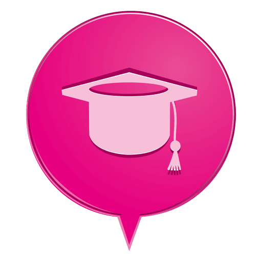 Graduate hat bubble icon PNG Design