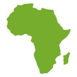 Mapa continental de áfrica verde