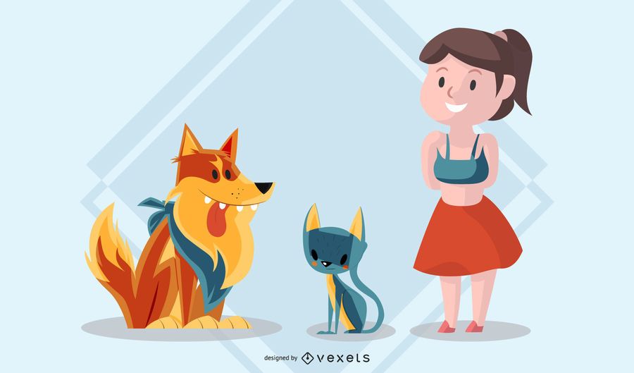 A Girl and her cute little Fellows A Girl and her cute little Fellows