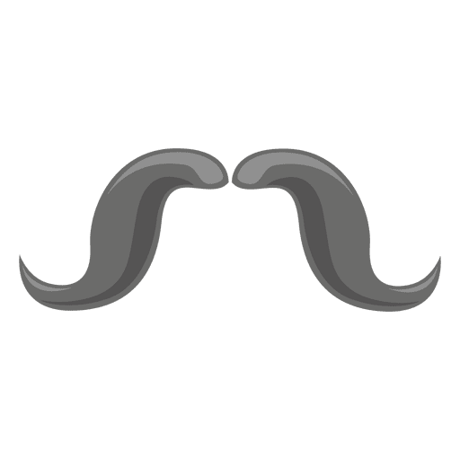 Grey hipster mustache 4 PNG Design