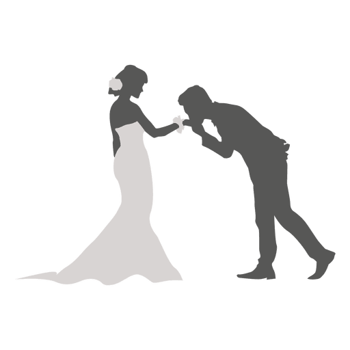 Novio besando la mano de la novia