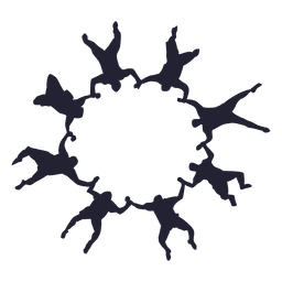 Silueta de paracaidismo en grupo Diseño PNG