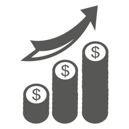 Icono de pilas de monedas en crecimiento Diseño PNG