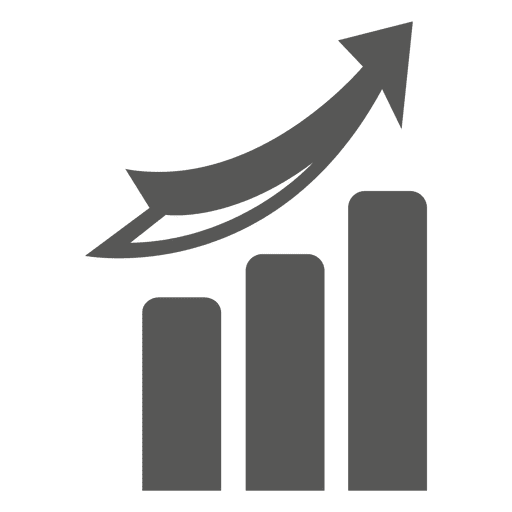 Growing graph with arrow going up PNG Design