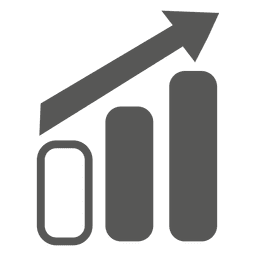 Ícone de direção da seta do gráfico crescente Desenho PNG