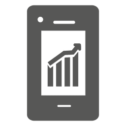 Gráfico de crecimiento en el icono de teléfono inteligente Diseño PNG