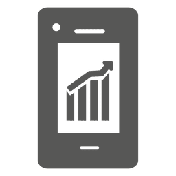 Gráfico de crescimento no ícone do smartphone Transparent PNG