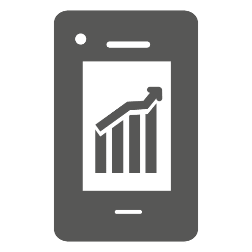 Growing graph on smartphone icon PNG Design
