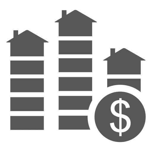 Growing houses with dollar sign PNG Design