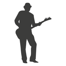 Guitarist with hat silhouette PNG Design