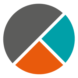 Half grey 3 parts piechart PNG Design