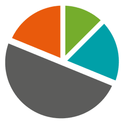 Half grey colorful piechart PNG Design