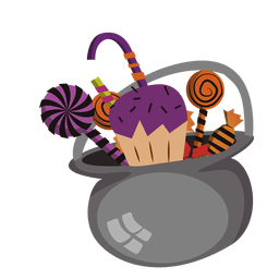 A Pot Of Halloween Candies Vector Vector Art & Graphics