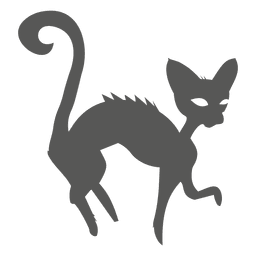 Silueta de gato bruja de halloween Diseño PNG