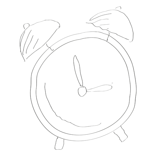 Hand drawn alarm clock PNG Design