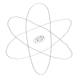 Hand drawn atom icon PNG Design