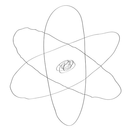 Hand drawn atom icon PNG Design
