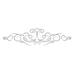 Hand drawn linear ornate divider PNG Design