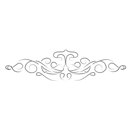 Hand drawn linear ornate divider - Transparent PNG & SVG vector file