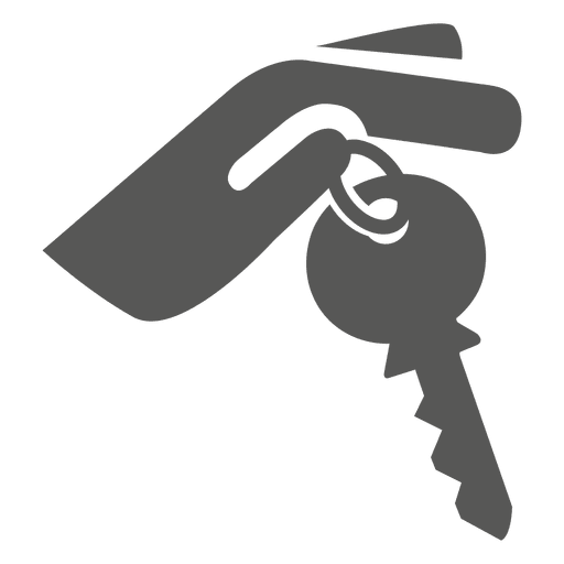 Hand holding key icon PNG Design