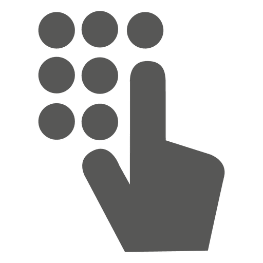 Hand auf das Wähltasten-Symbol PNG-Design