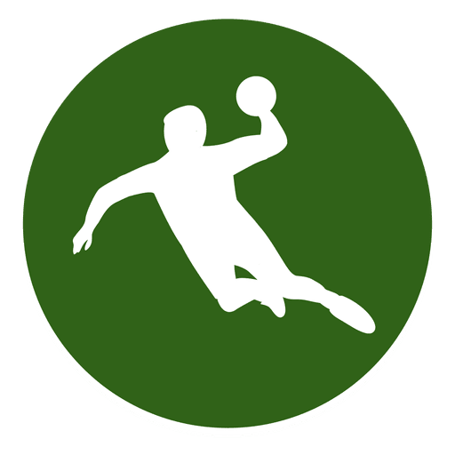 Handball player circle icon