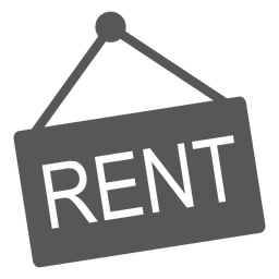 Hanging rent sign Hanging rent sign