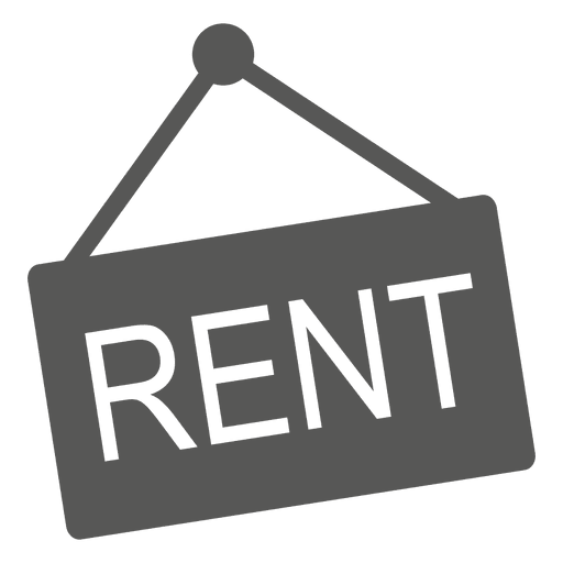 Hanging rent sign