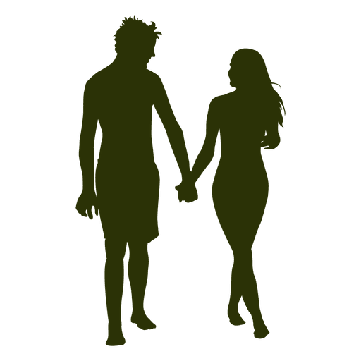 Happy couple walking silhouette 5 PNG Design