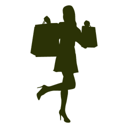 Happy girl shopping silhouette 2 PNG Design