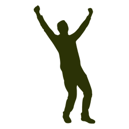 Homem feliz levantando as mãos 1 Desenho PNG