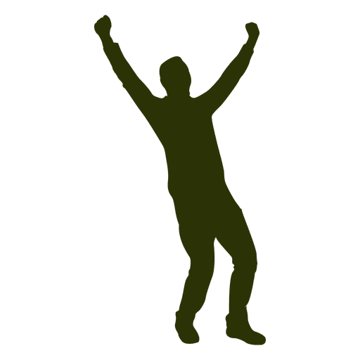 Happy man raising hands 1 PNG Design