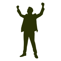 Happy man raising hands 2 PNG Design