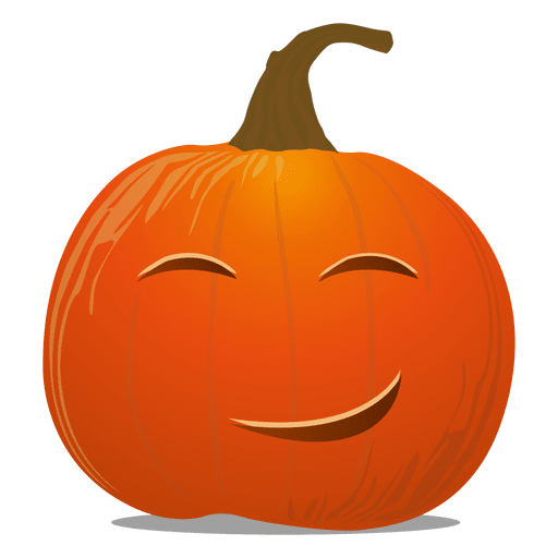 Happy pumpkin emoticon PNG Design